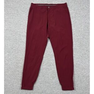 Primo Golf Jogger Pants Mens 38 Tall Red Performance Stretch Tapered Ankle Zip